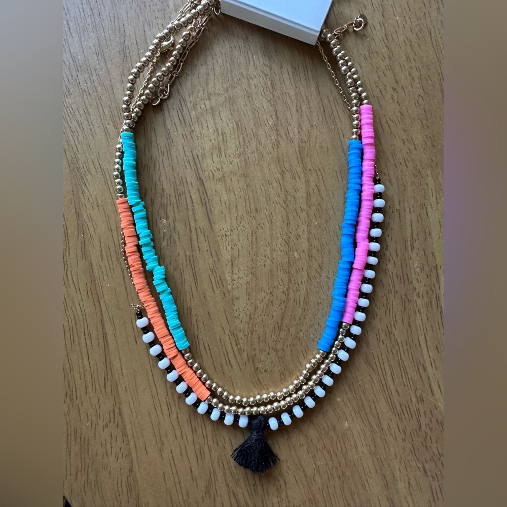 NWT Francesca’s multi chain beaded necklace